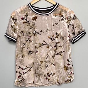 a new day gold streak crushed velvet vined T-shirt